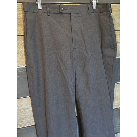Perry Ellis Portfolio Women’s Gray Dress Pants 34x30 Flat Front Classic Trousers - Picture 2 of 5